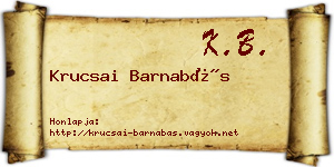 Krucsai Barnabás névjegykártya