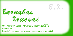 barnabas krucsai business card